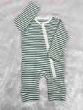 GREEN WHITE STRIPED ROMPER