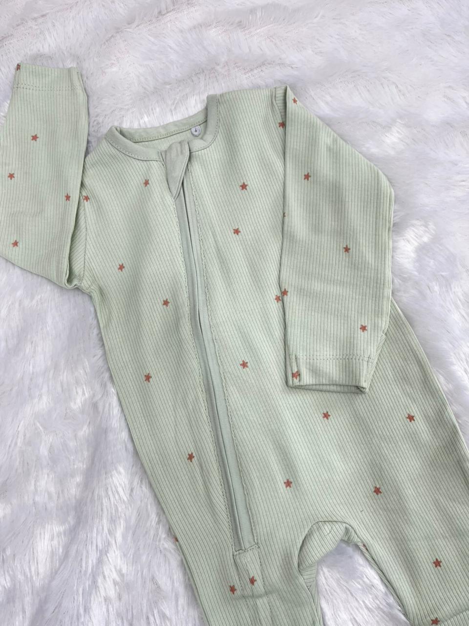 ORANGE STAR IN GREEN ROMPERS-1013