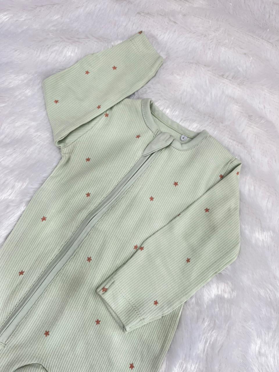 ORANGE STAR IN GREEN ROMPERS-1013