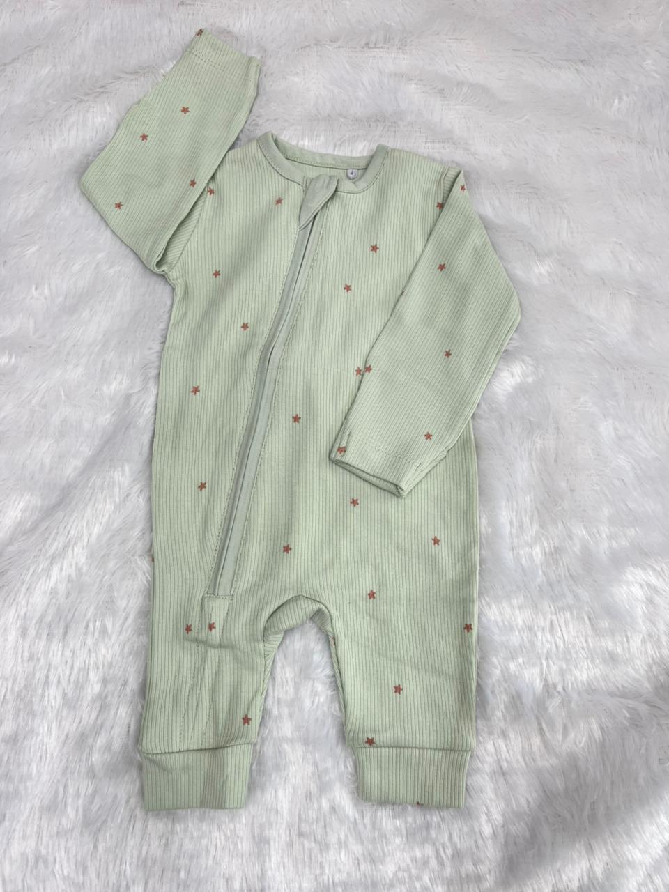 ORANGE STAR IN GREEN ROMPERS-1013