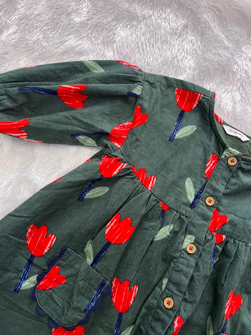 TULIPS CORDUROY FROCK-1045