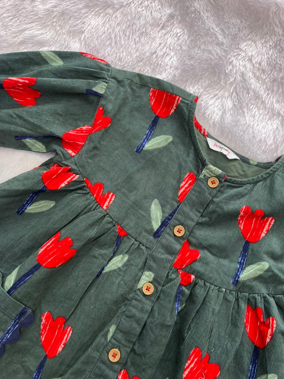 TULIPS CORDUROY FROCK-1045
