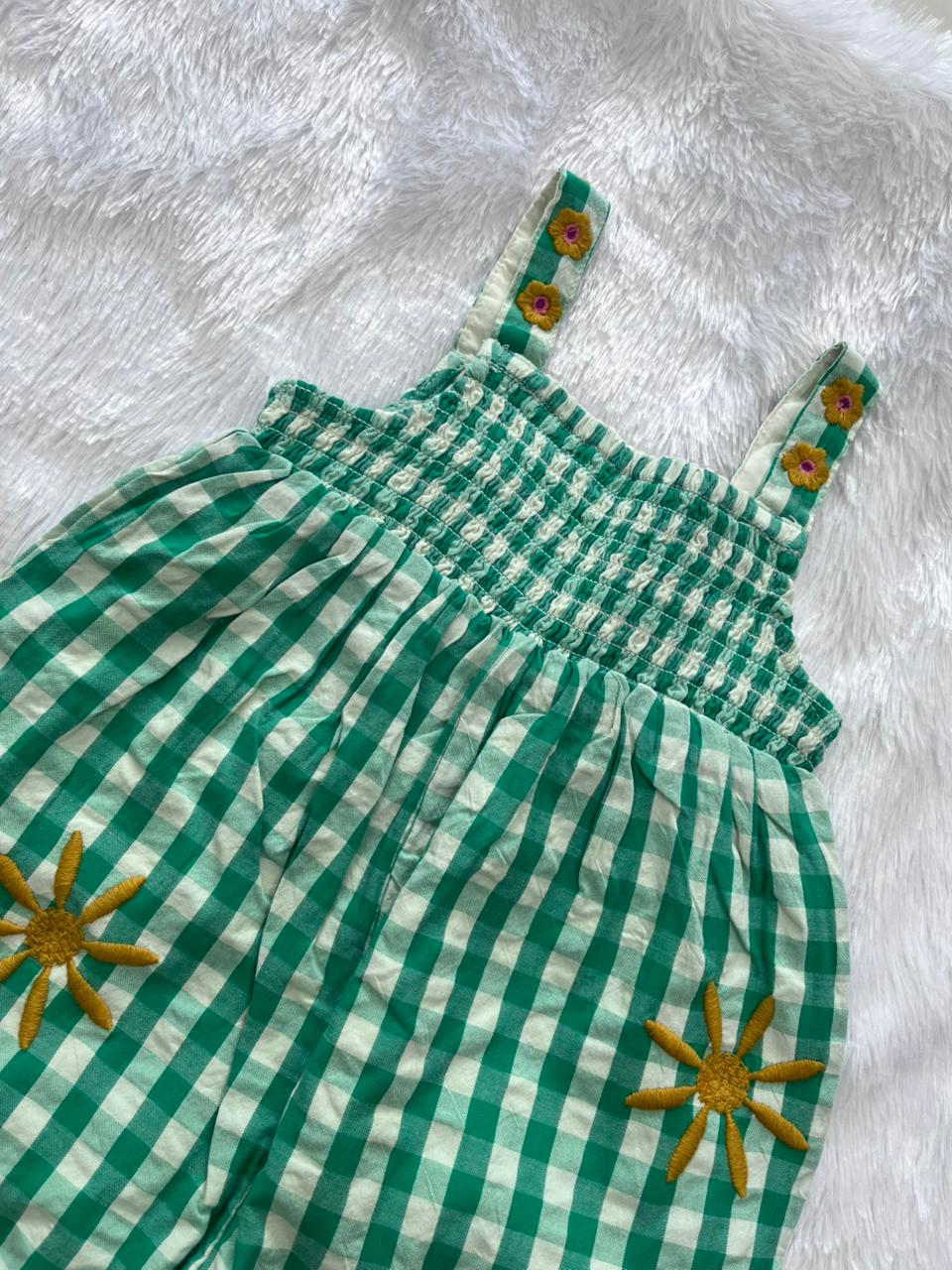 GREEN CHECKERED JUMPSUIT