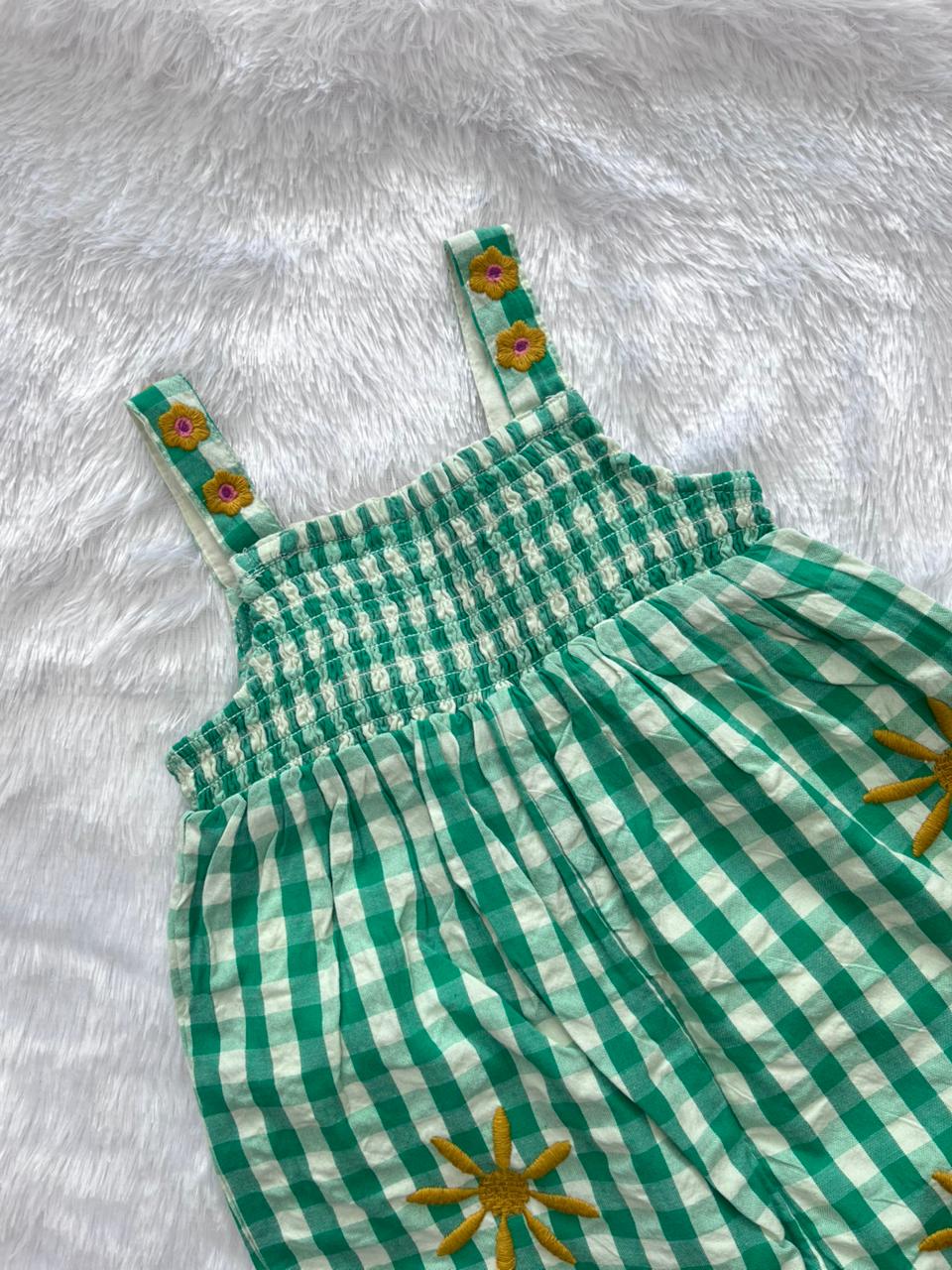 GREEN CHECKERED JUMPSUIT