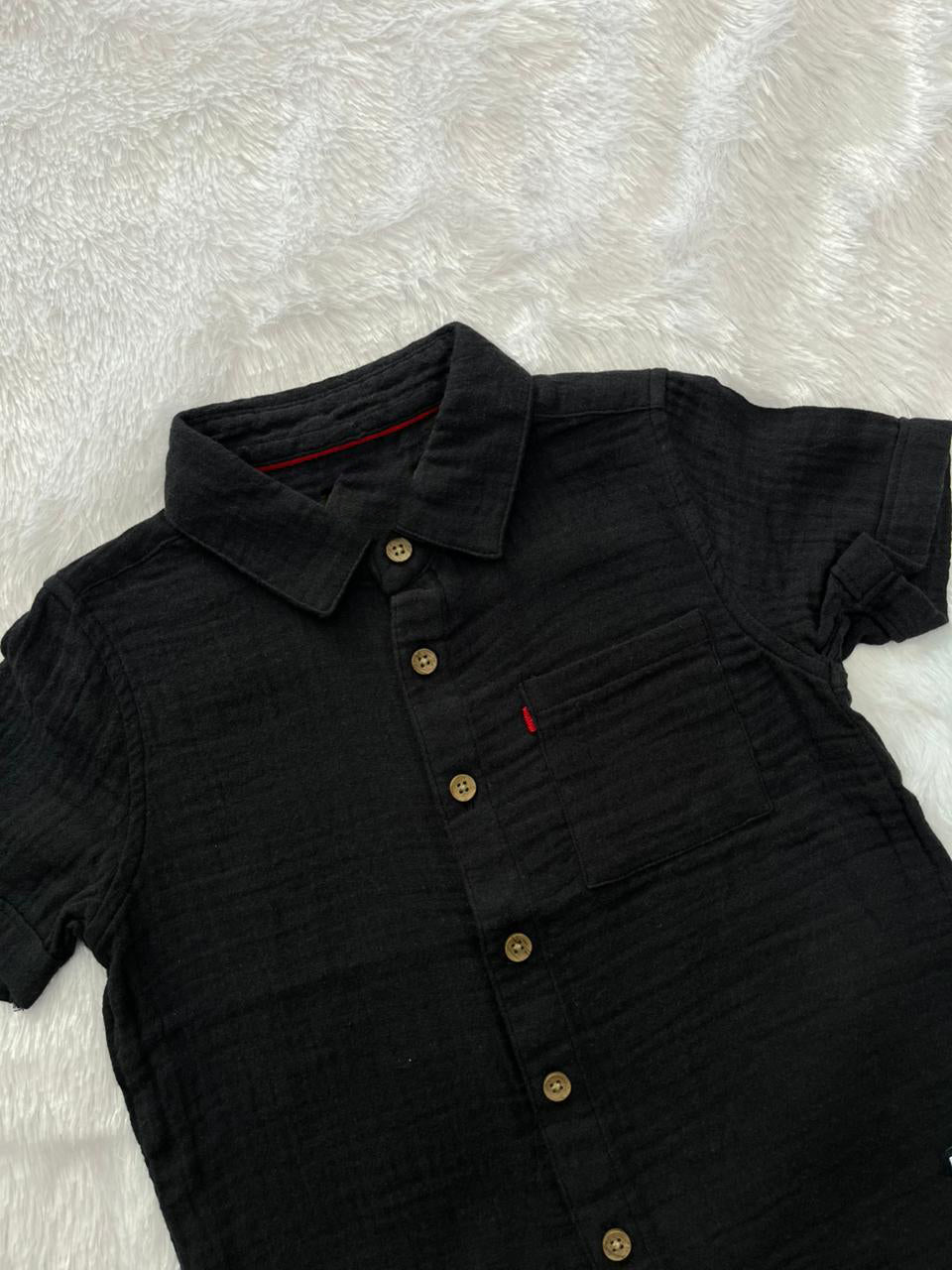 MUSLIN SHIRT-BLACK