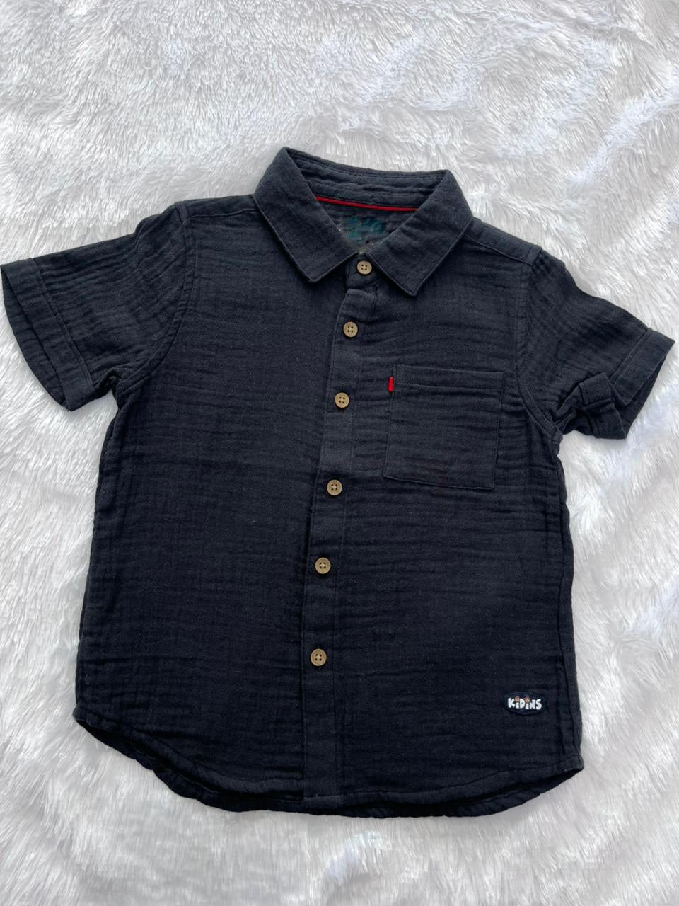 MUSLIN SHIRT-BLACK