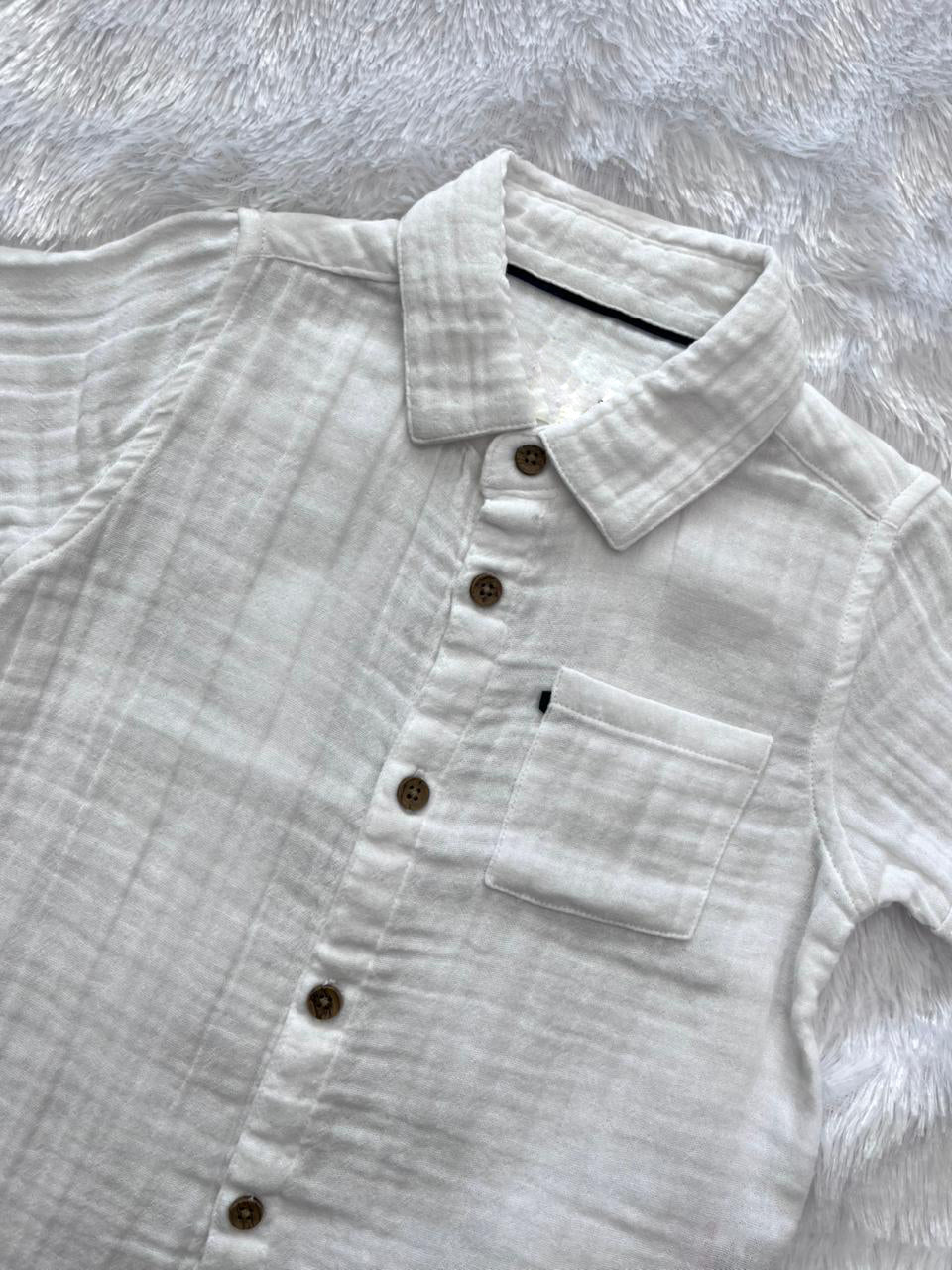 WHITE MUSLIN SHIRT-1036
