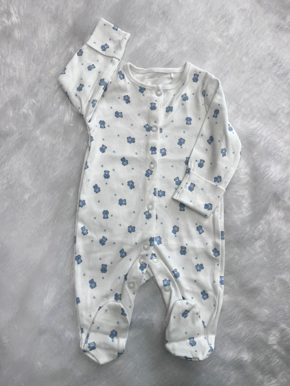 BLUE TEDDY WITH STARS ROMPER-1074