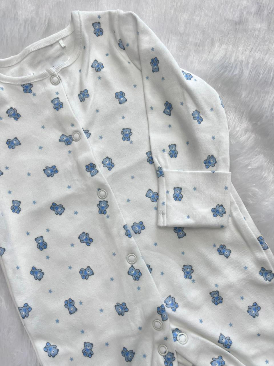 BLUE TEDDY WITH STARS ROMPER-1074