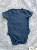 BLUE RIBBED ONESIE