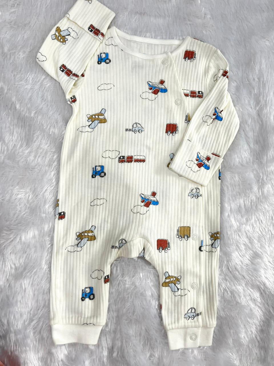 WHITE VEHIVLE ROMPER-309