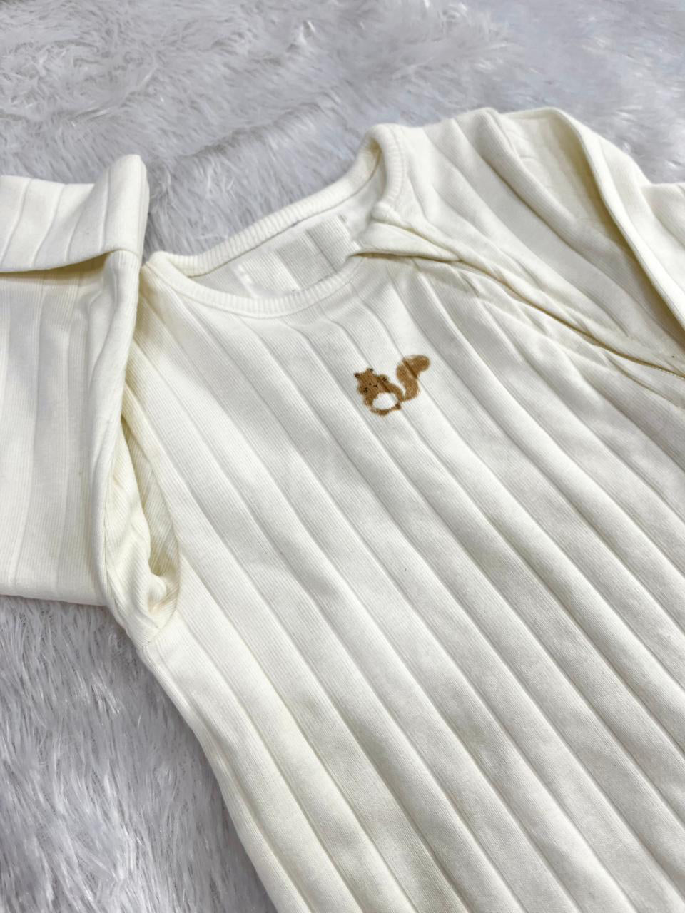 PURE WHITE RIBBED ROMPER-303