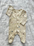 RIIBED BEIGE ROMPER