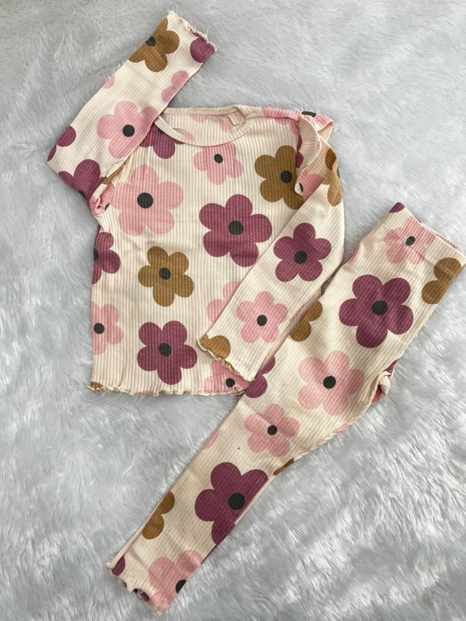 RIBBED FLORAL CO ORD SET-503