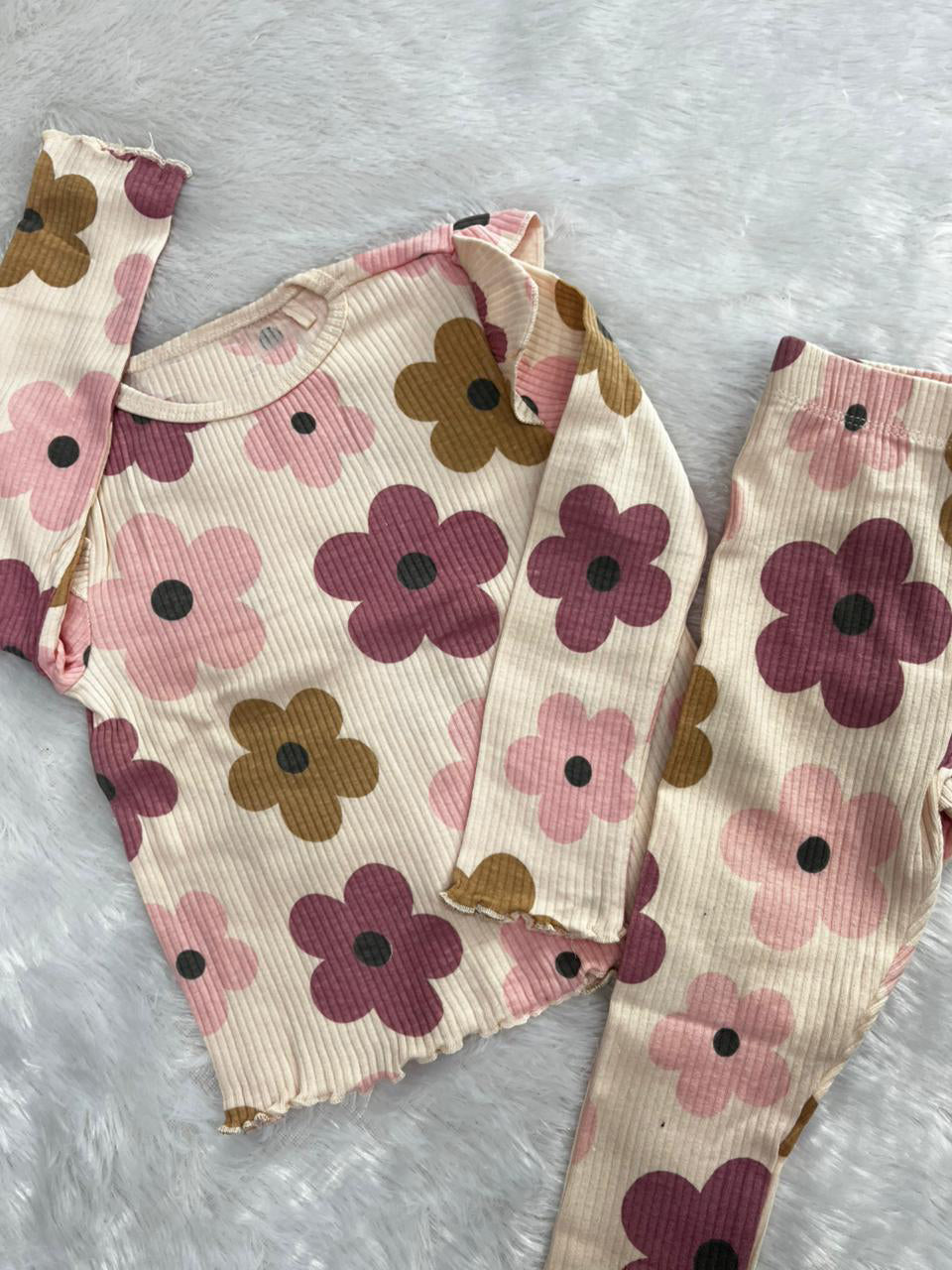 RIBBED FLORAL CO ORD SET-503