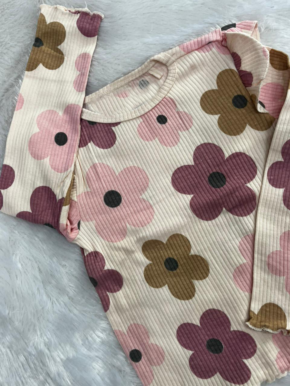 RIBBED FLORAL CO ORD SET-503