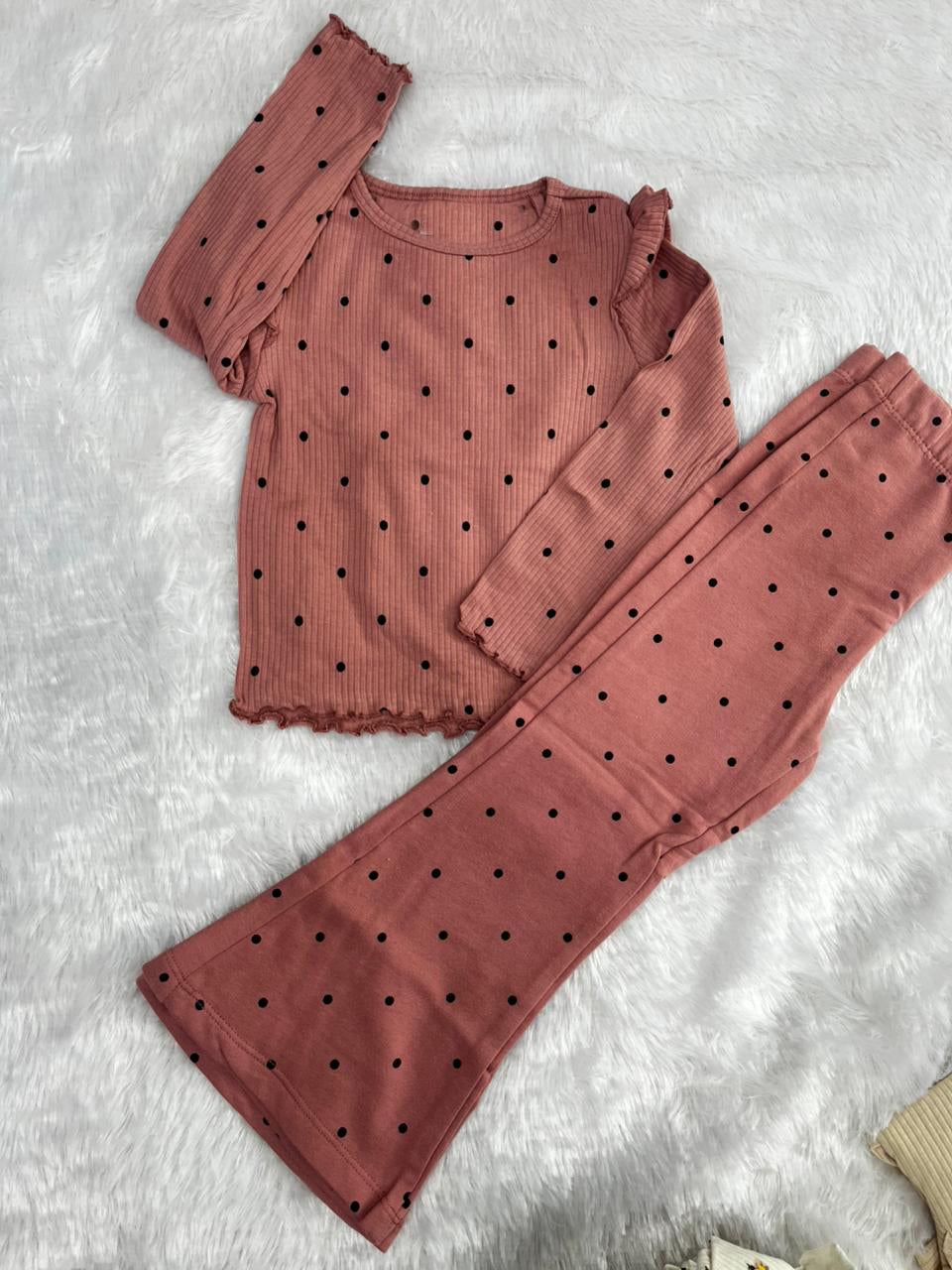 PEACH POLKA CO ORD SET-510