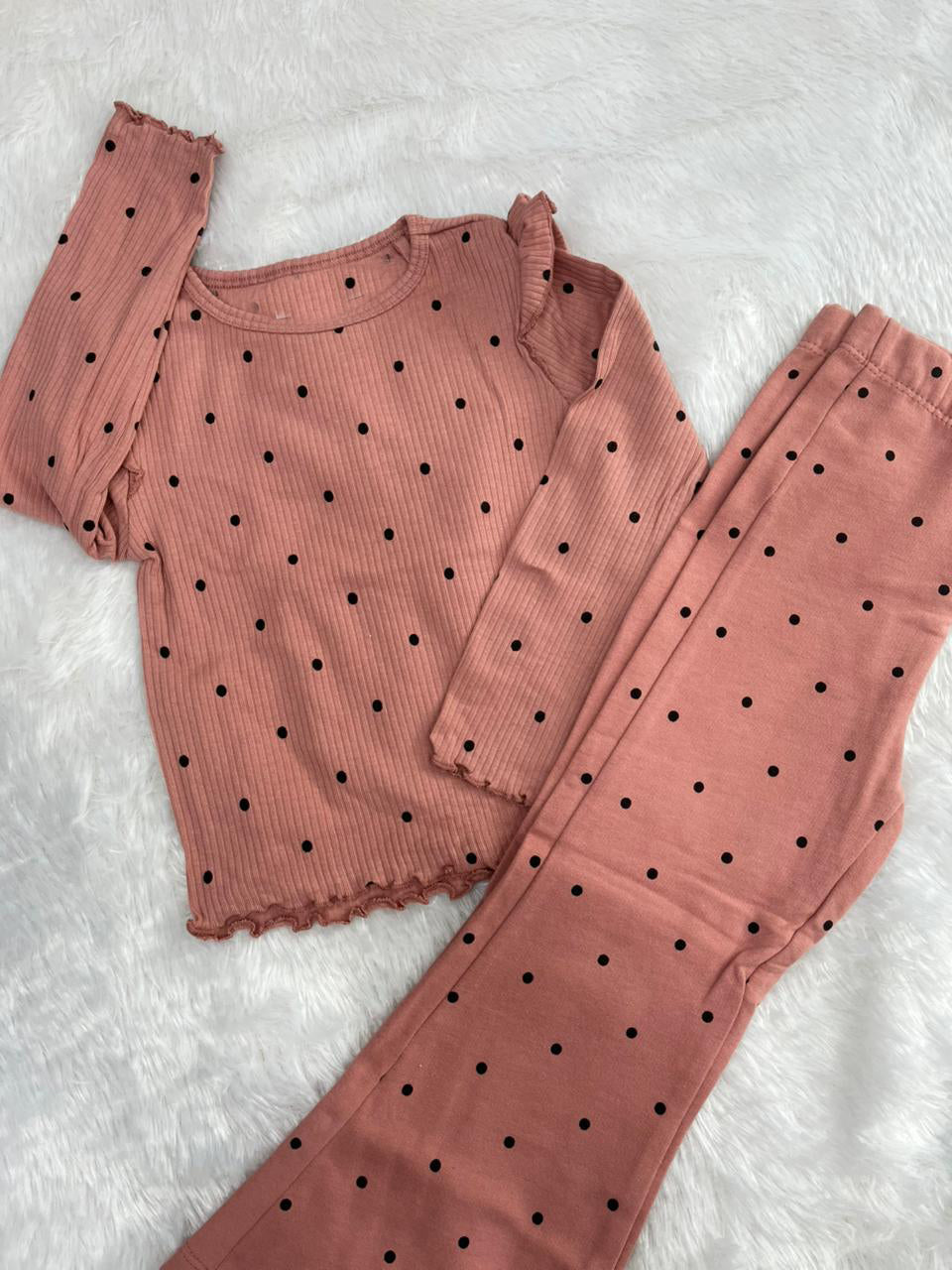 PEACH POLKA CO ORD SET-510