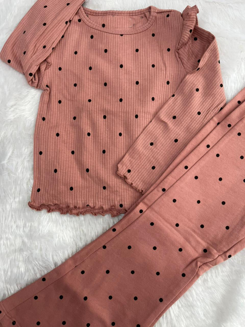 PEACH POLKA CO ORD SET-510