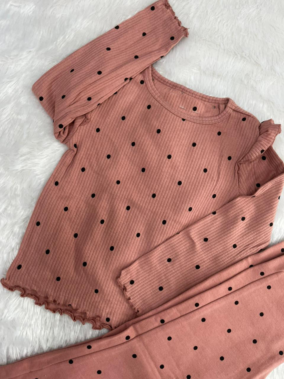 PEACH POLKA CO ORD SET-510