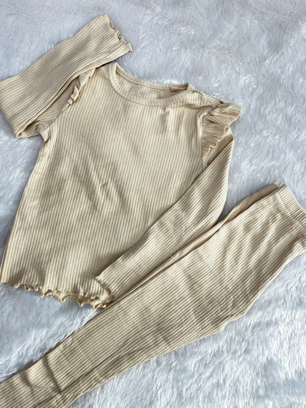 RIBBED BEIGE CO ORD-512
