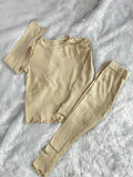 RIBBED BEIGE CO ORD-512