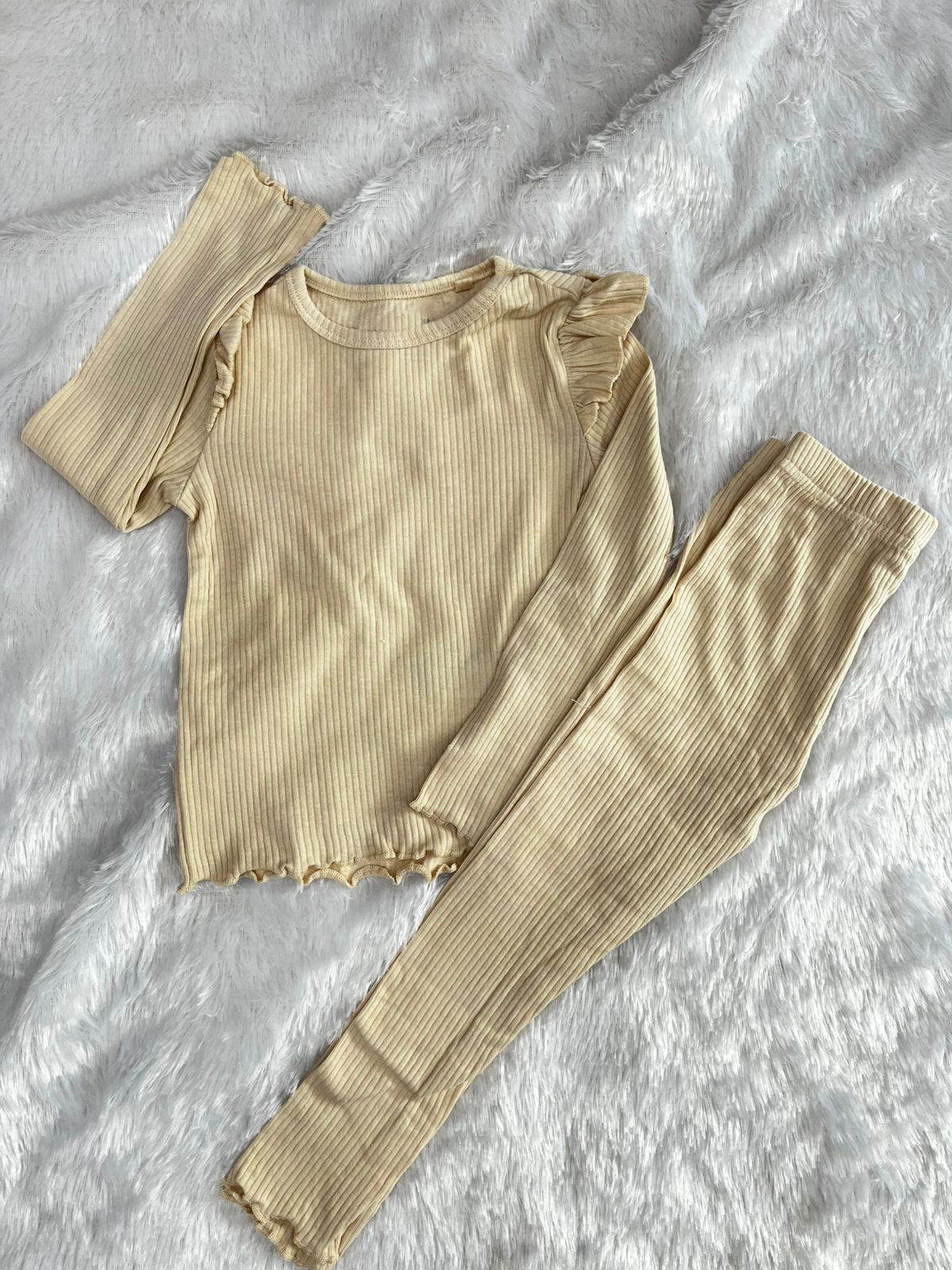 RIBBED BEIGE CO ORD-512