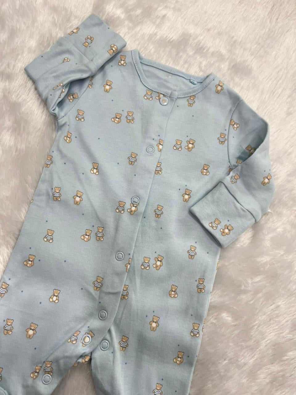SNUGGLE BEAR BLUE ROMPER
