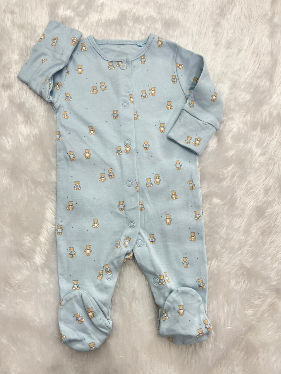 SNUGGLE BEAR BLUE ROMPER