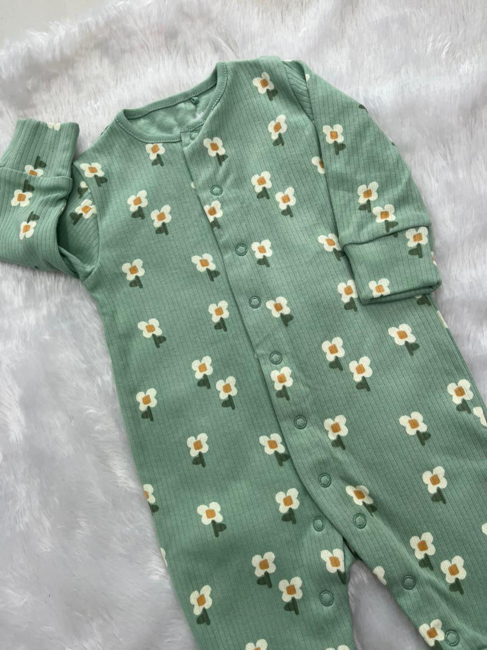 GREEN FLORAL ROMPER