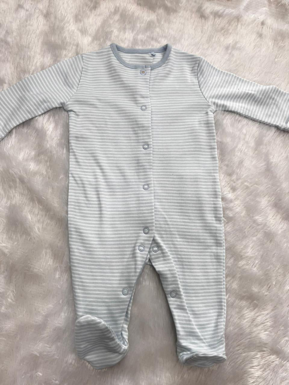 SKY BLUE STRIPE ROMPER