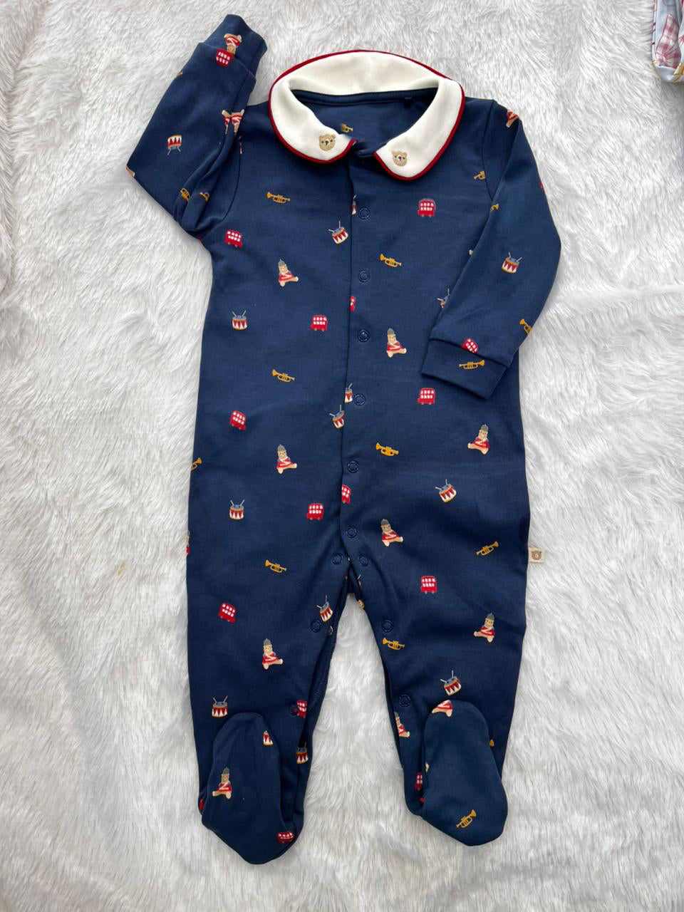 NAVY BLUE COLLAR ROMPER