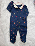 NAVY BLUE COLLAR ROMPER