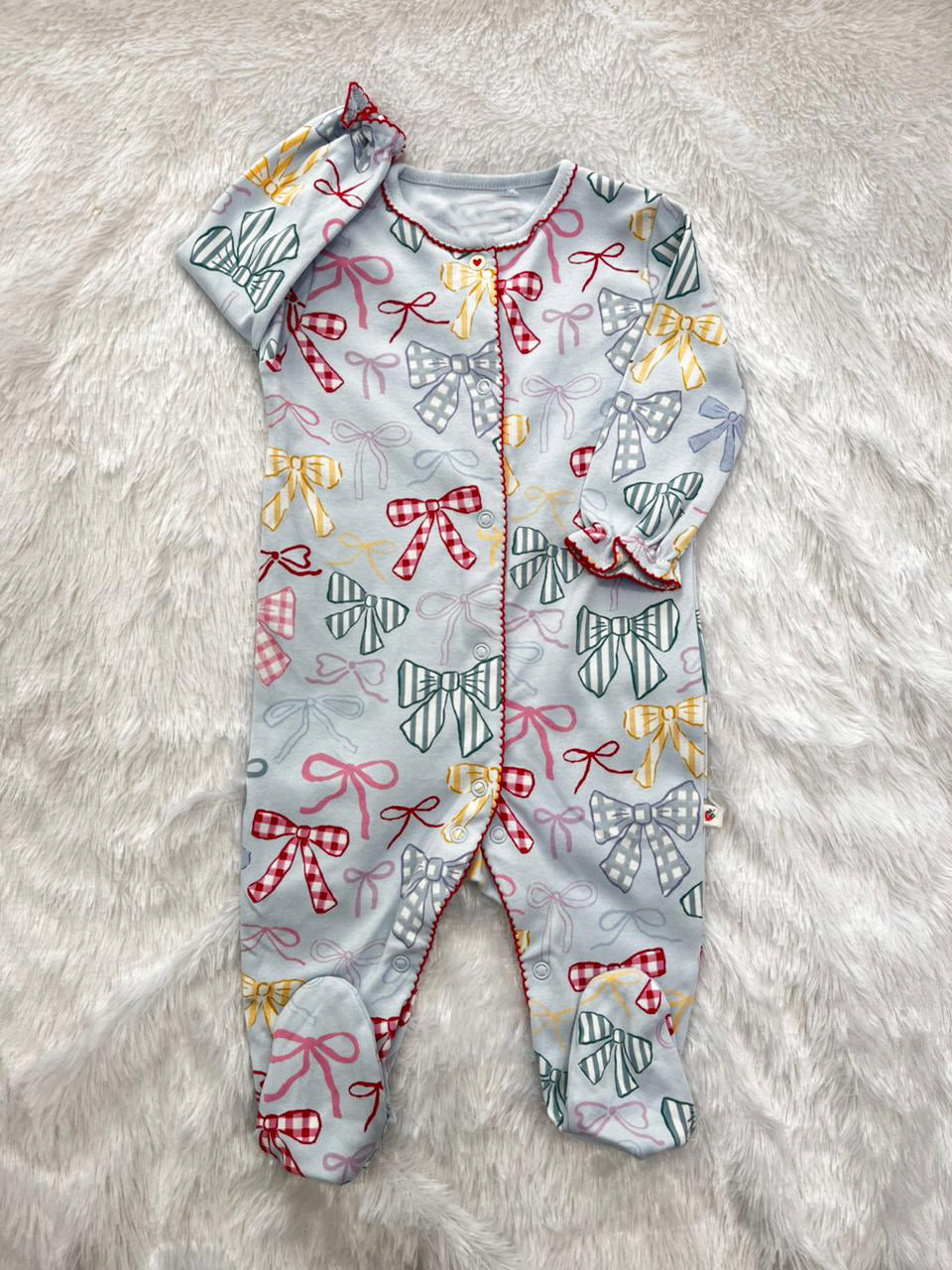 SKY BLUE BOW ROMPER