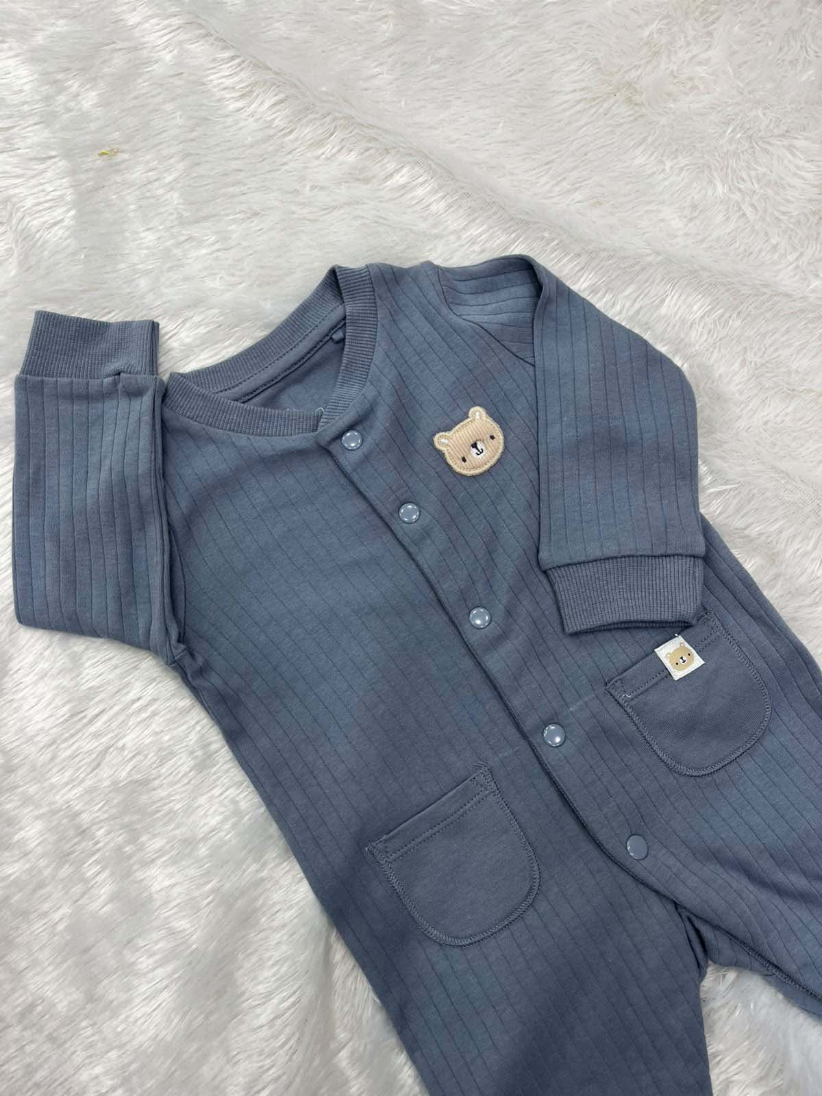 RIBBED CUTE TEDDY ROMPER