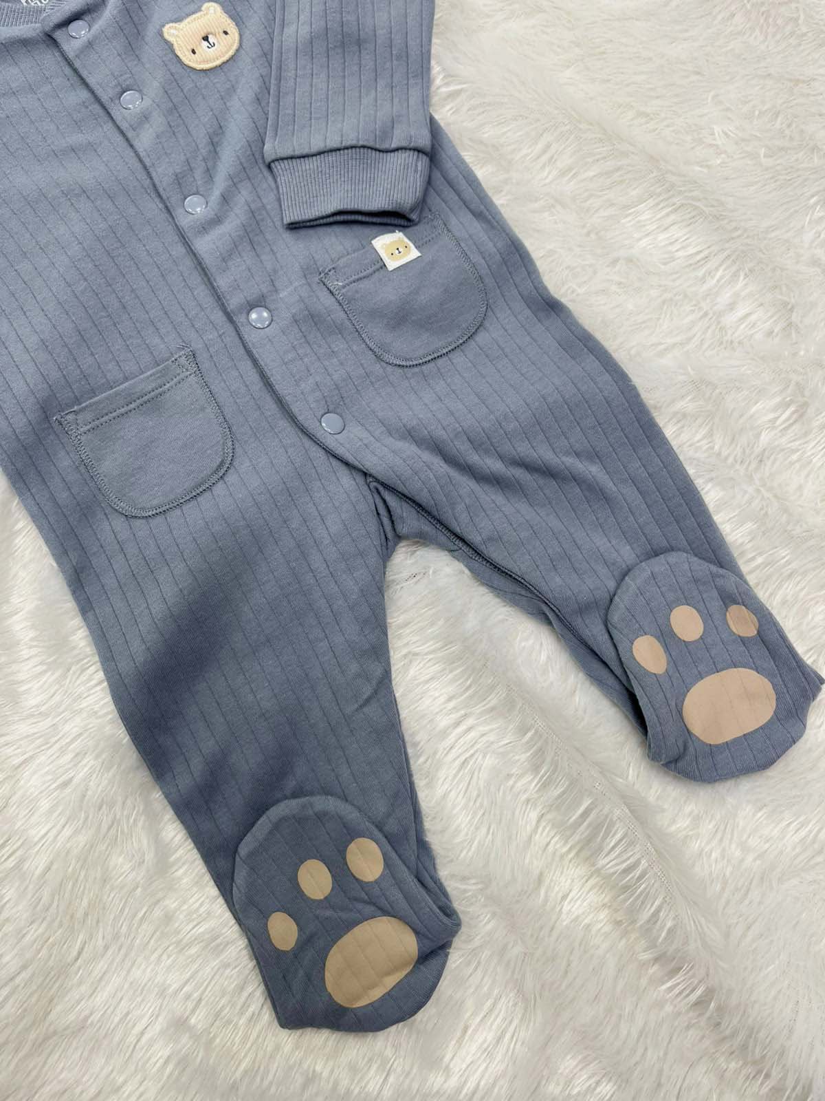 RIBBED CUTE TEDDY ROMPER