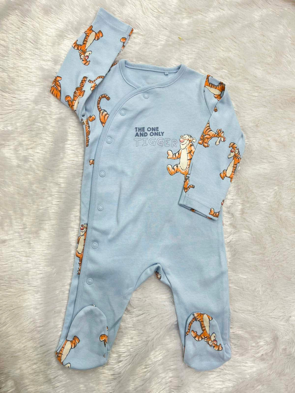 TIGER PRINTED BUTTON ROMPER