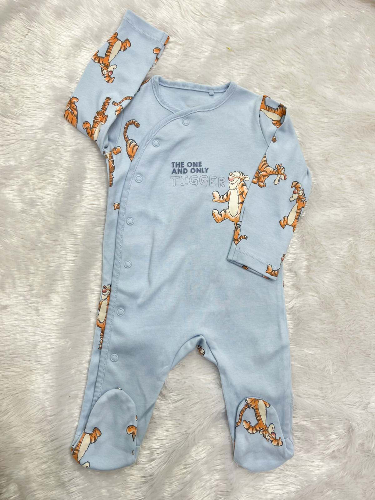 TIGER PRINTED BUTTON ROMPER