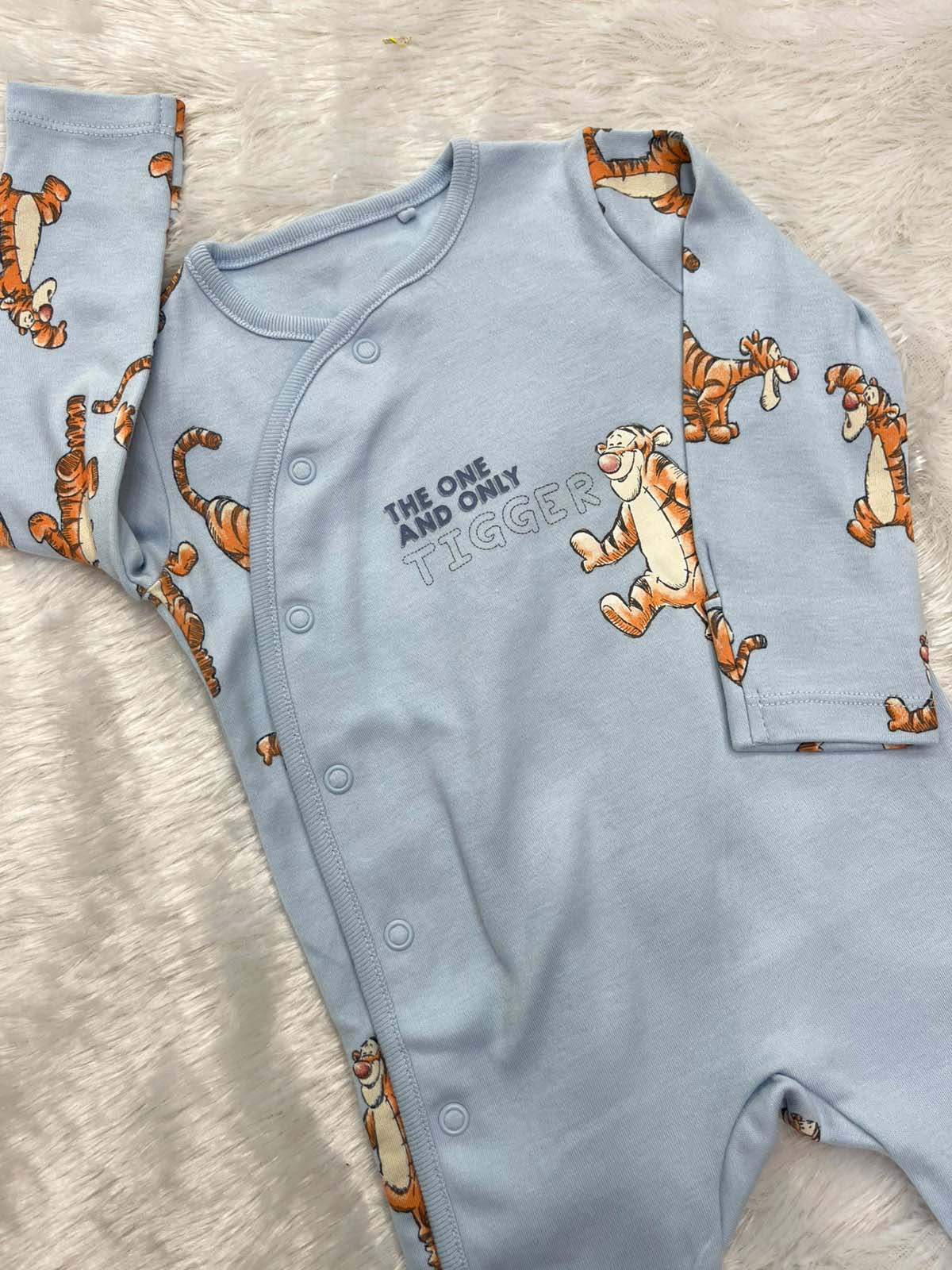 TIGER PRINTED BUTTON ROMPER