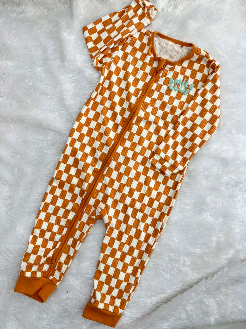 Brown Checkered Romper
