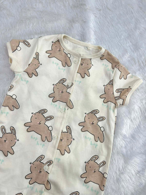 BEIGE RABBIT HALF JUMPSUITS