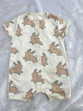 BEIGE RABBIT HALF JUMPSUITS
