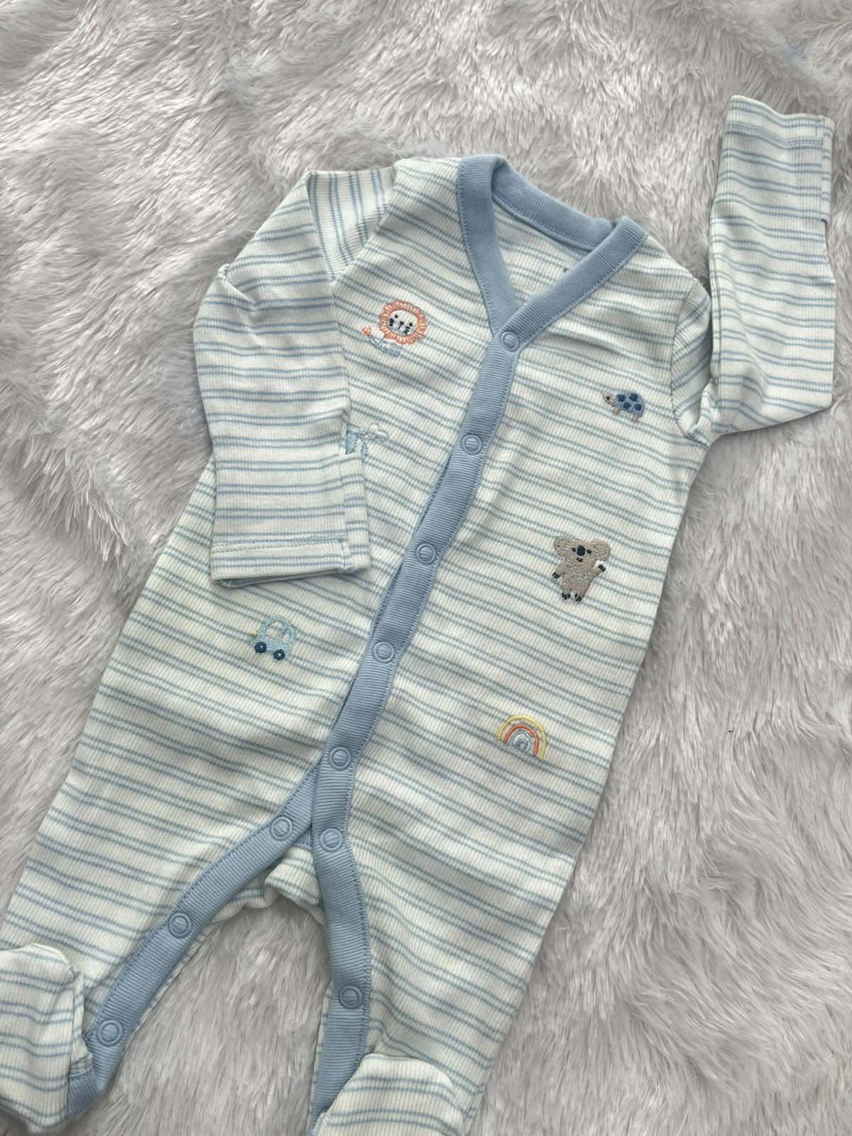 BLUE STRIPED ROMPER