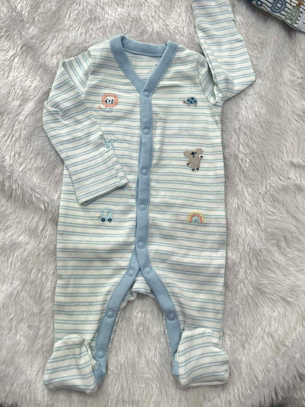 BLUE STRIPED ROMPER