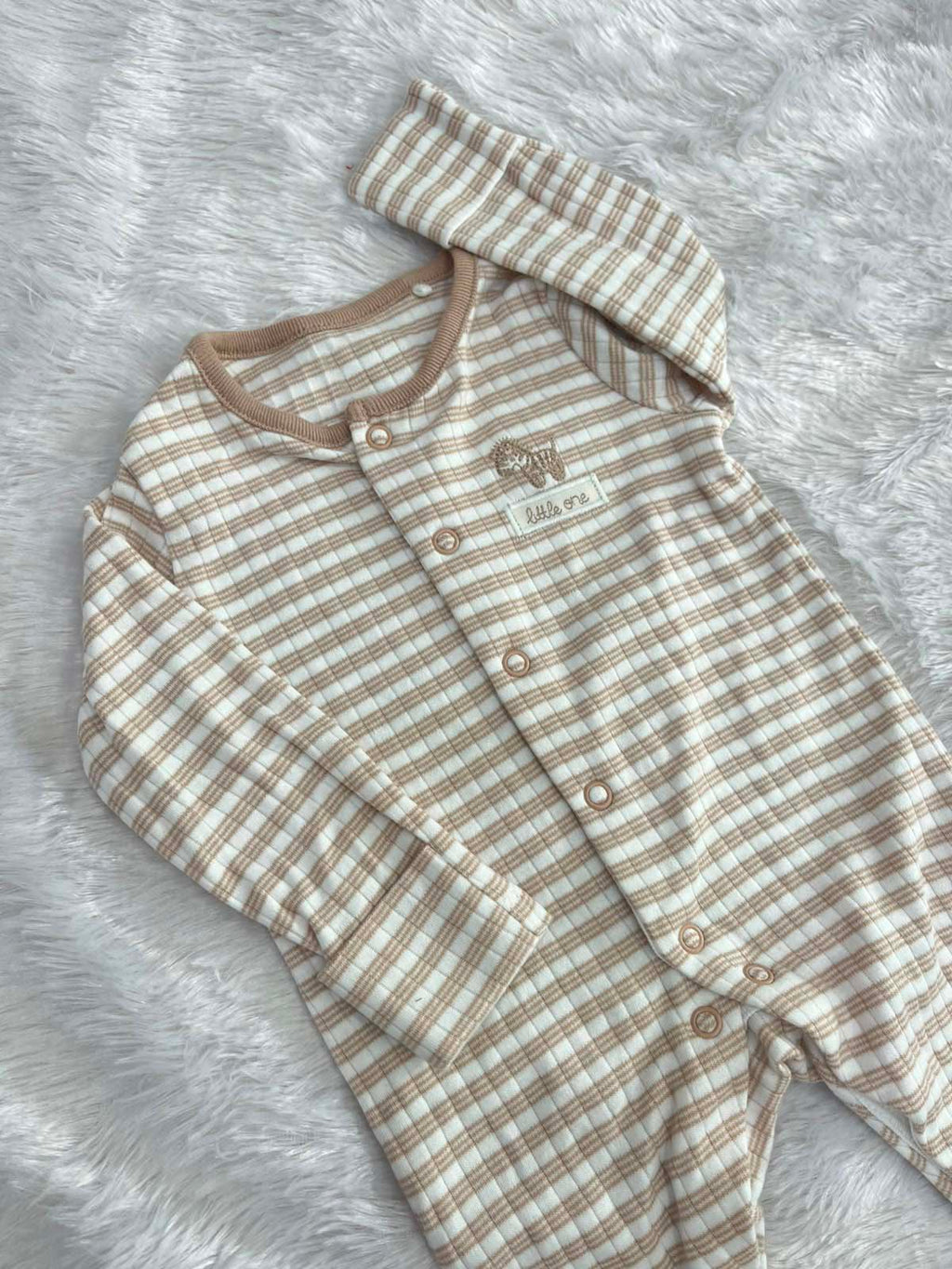 BEIGE STRIPED ROMPER