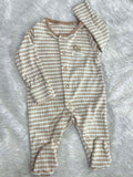 BEIGE STRIPED ROMPER