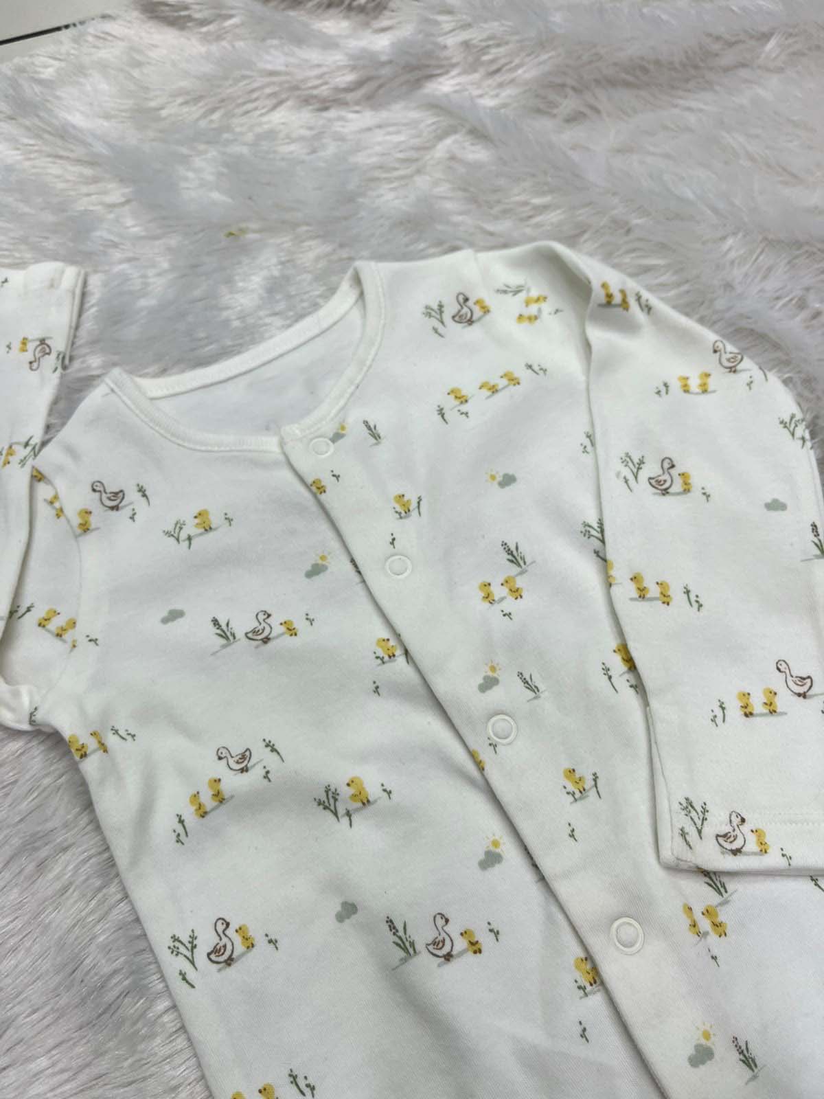 white duck print romper