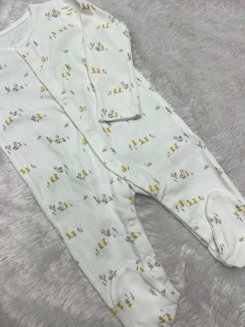 white duck print romper