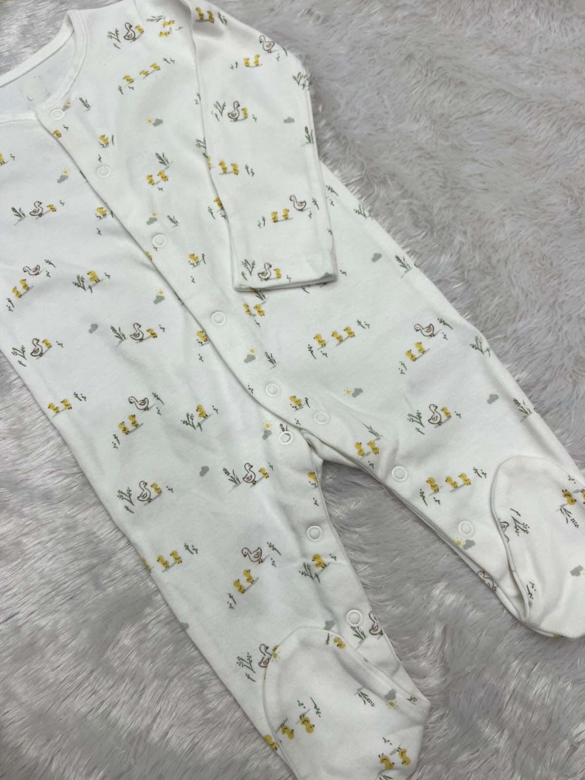 white duck print romper