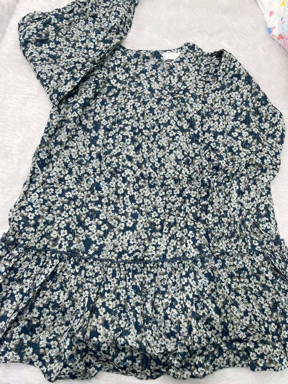 BLUE FLORAL MUSLIN FROCK